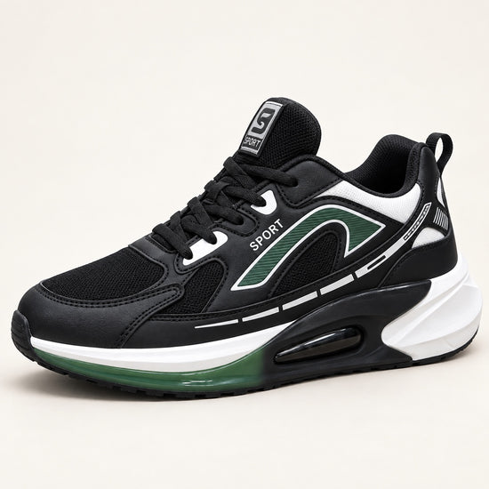 Baskets Pulse — Noir / vert — vue studio
