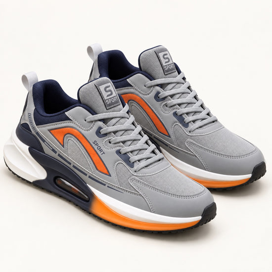 Baskets Pulse — Gris / orange — autre angle
